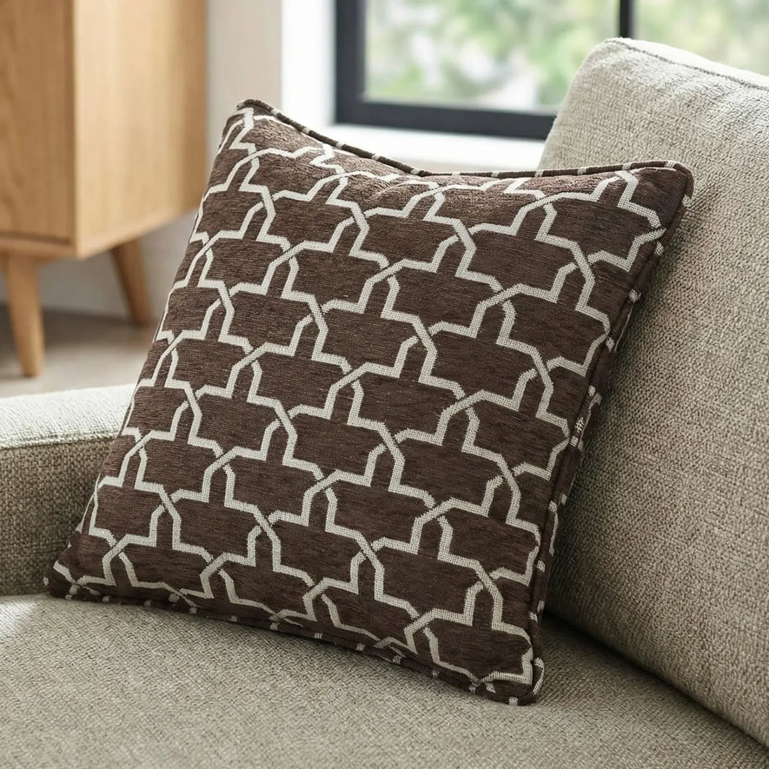Petra Chocolate Cushion Cover 45cm x 45cm & 22" x 22"