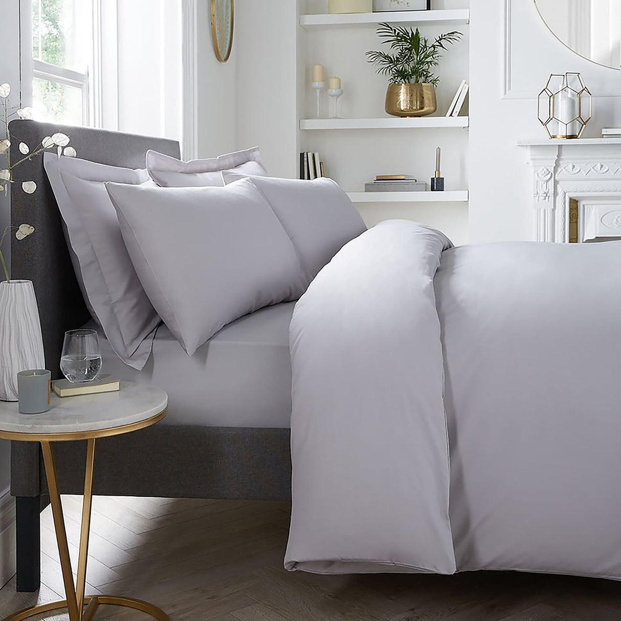 Plain Dye 32cm Extra Deep Fitted Bed Sheet - Silver