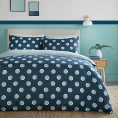Polka Spot Blue Duvet Cover Bedding Set