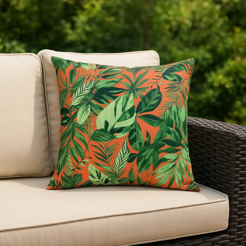 Psychedelic Jungle Outdoor Coral Cushion Cover