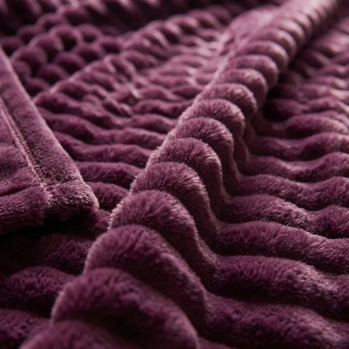 Rabbit Faux Fur Burgundy Red Throw Blanket 150cm x 200cm-1