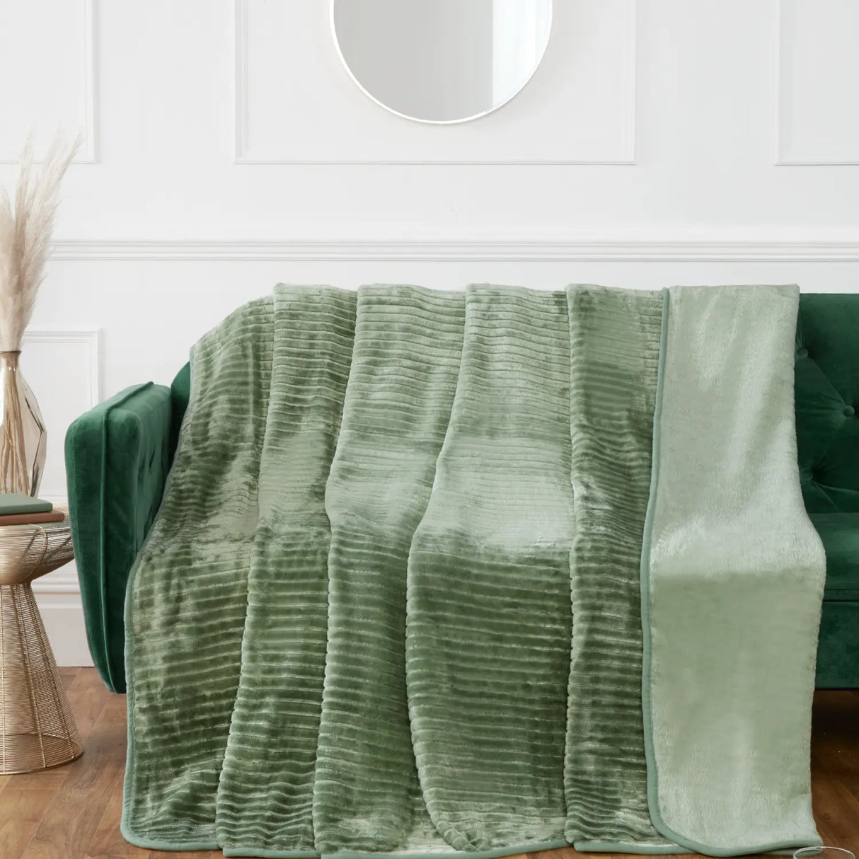 Ribbed Mink Blanket Throw by Rapport Home
