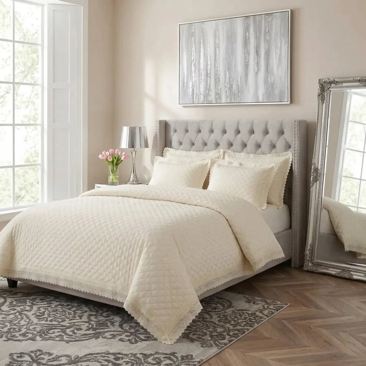 Richmond Ivory Duvet Cover Bedding Set-1