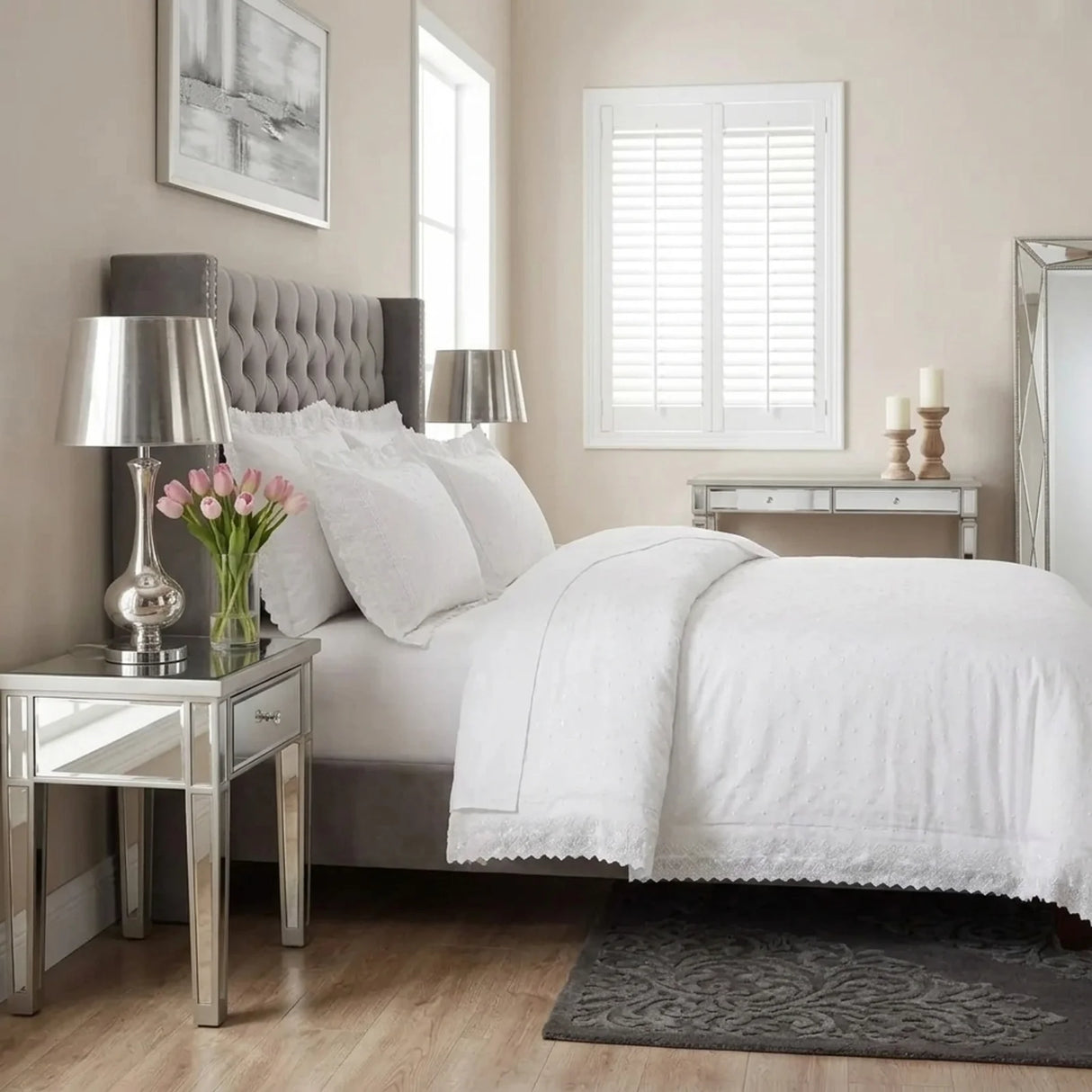 Richmond White Duvet Cover Bedding Set-3