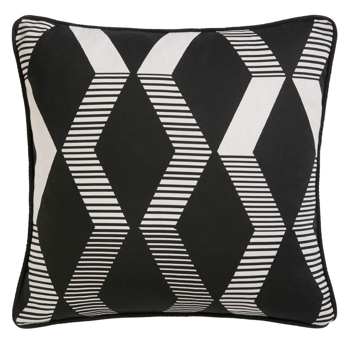 Rico Outdoor Water Resistant Cushion Cover or Filled 43cm x 43cm - Black - Rico Outdoor Cushion In Black 43 X 43Cm 2