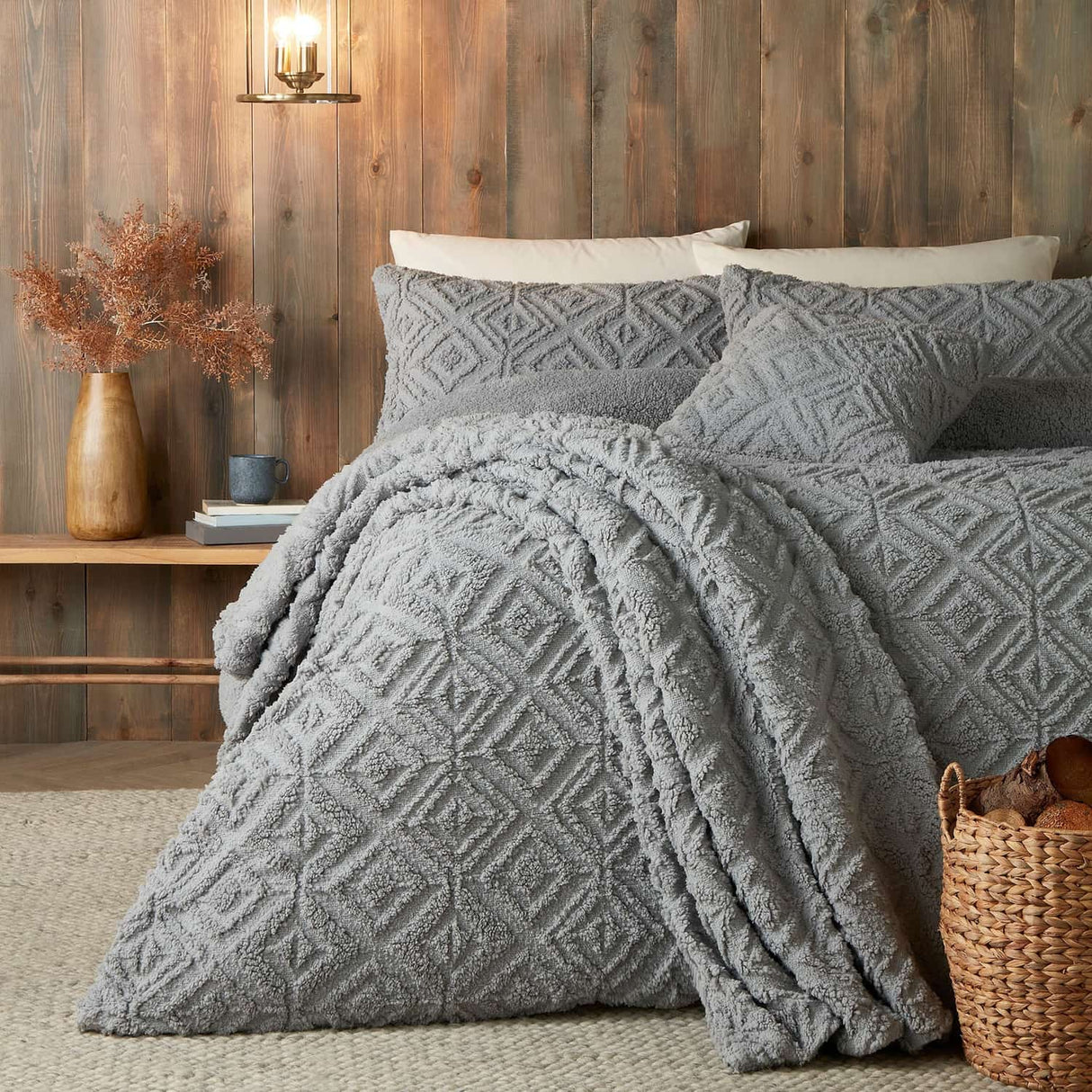 Snug Romo Fleece Cushion Cover Cosy 43cm x 43cm - Romo Cushion In Grey 43 X 43Cm 2