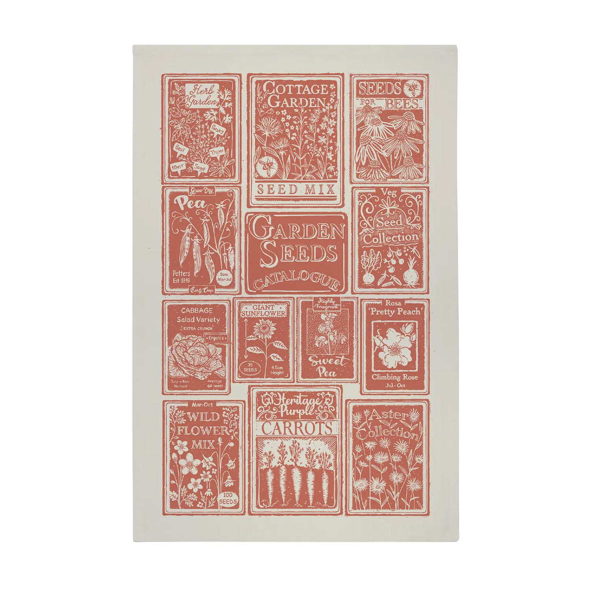 Seed Packets Cotton Tea Towel by Ulster Weavers