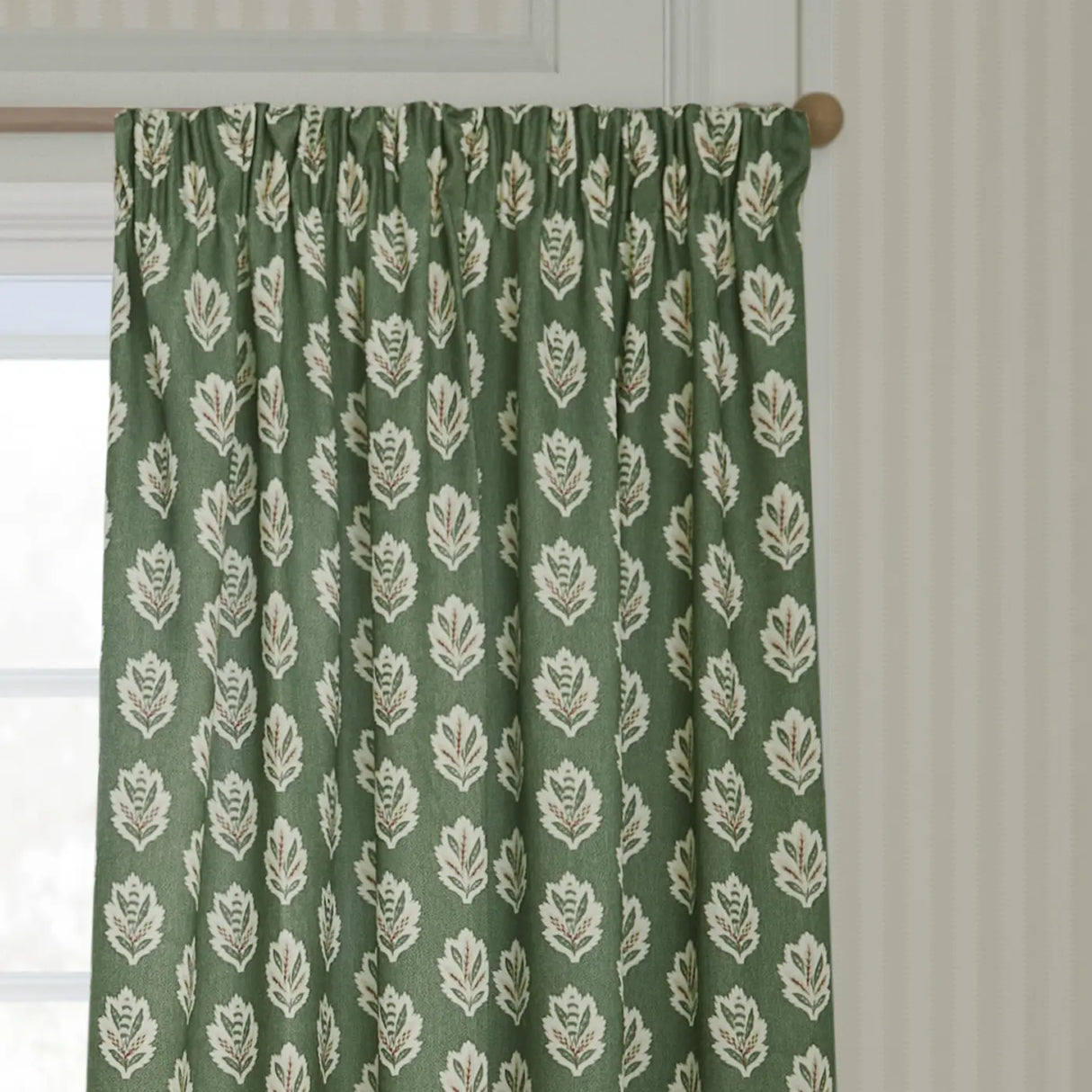 Sessile Leaf Tape Top Pencil Pleat Curtains by Sanderson