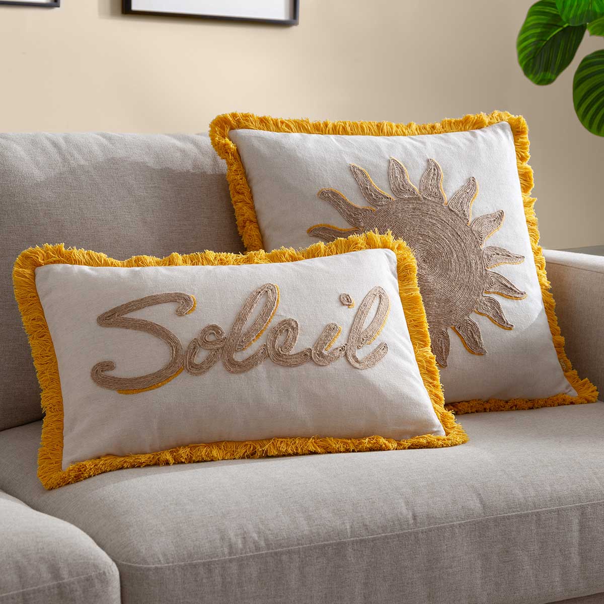 Soleil Cushion Cover / Filled Cushion 12" x 20" (30cm x 50cm) by furn. 2