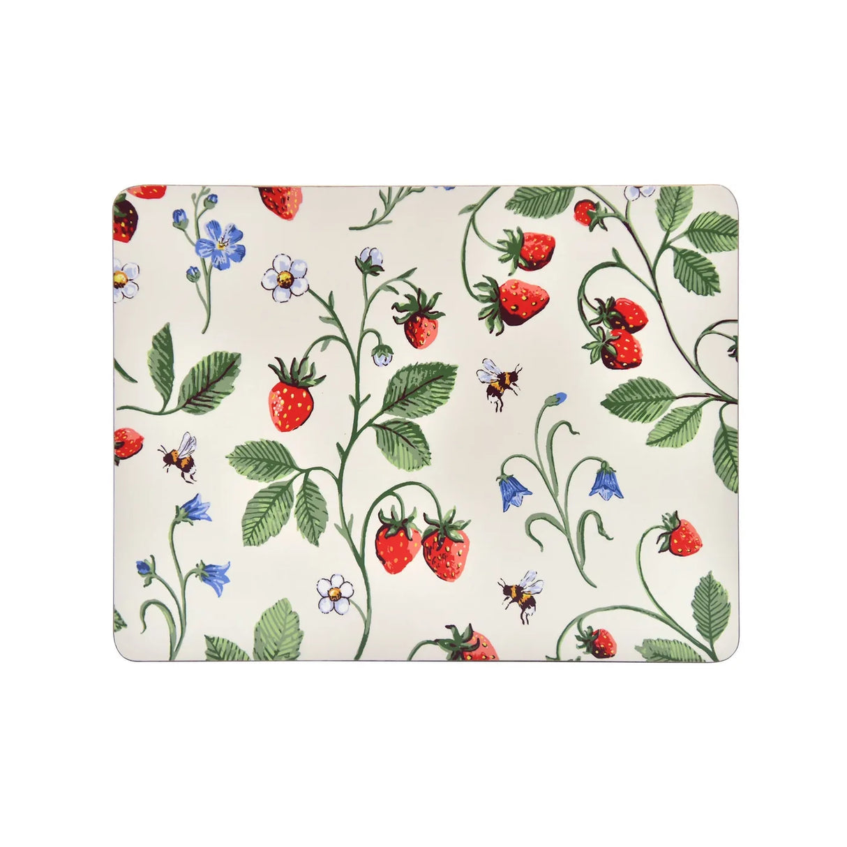Strawberry Patch Placemat 4 Pack in Green