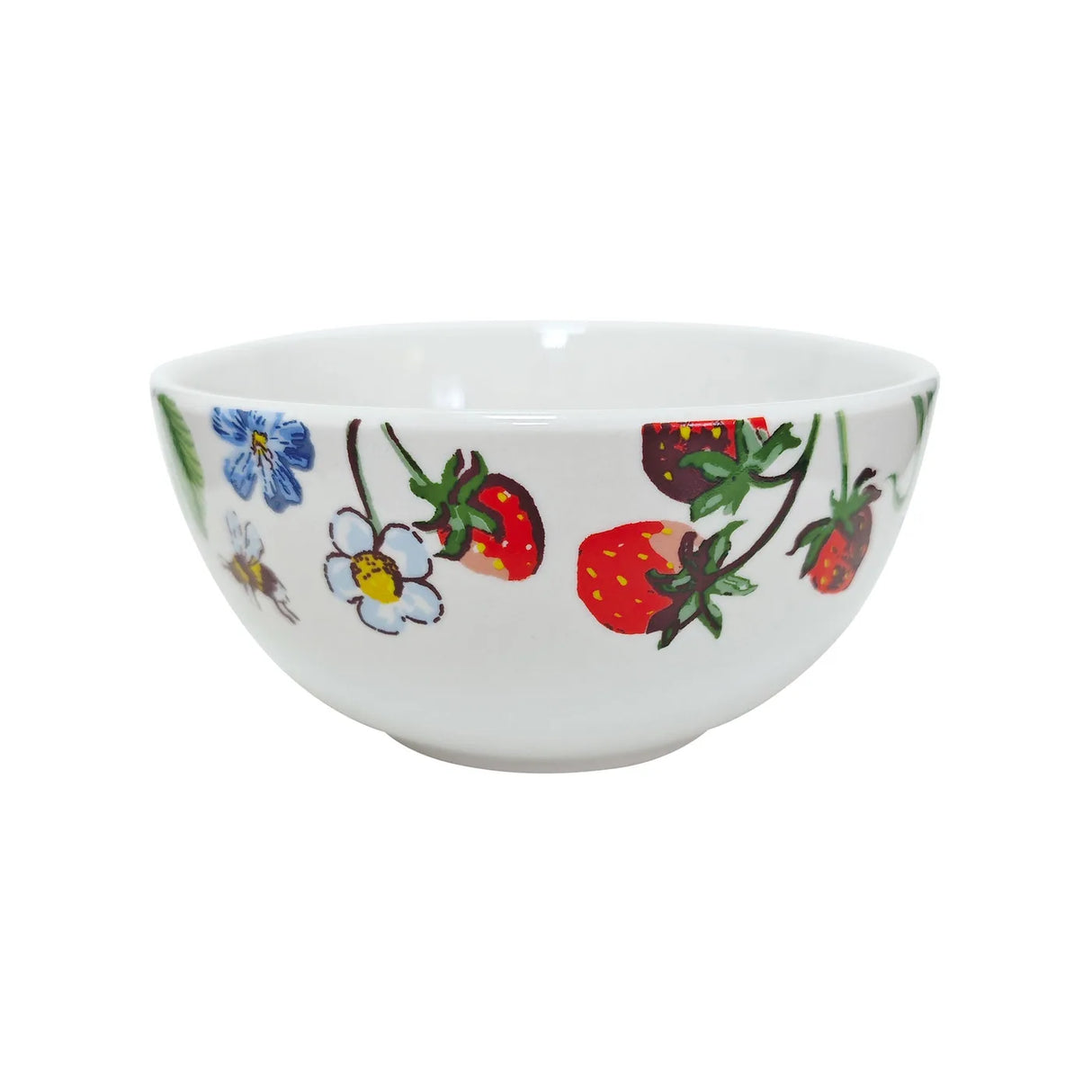 Strawberry Patch Porcelain Bowl in Green