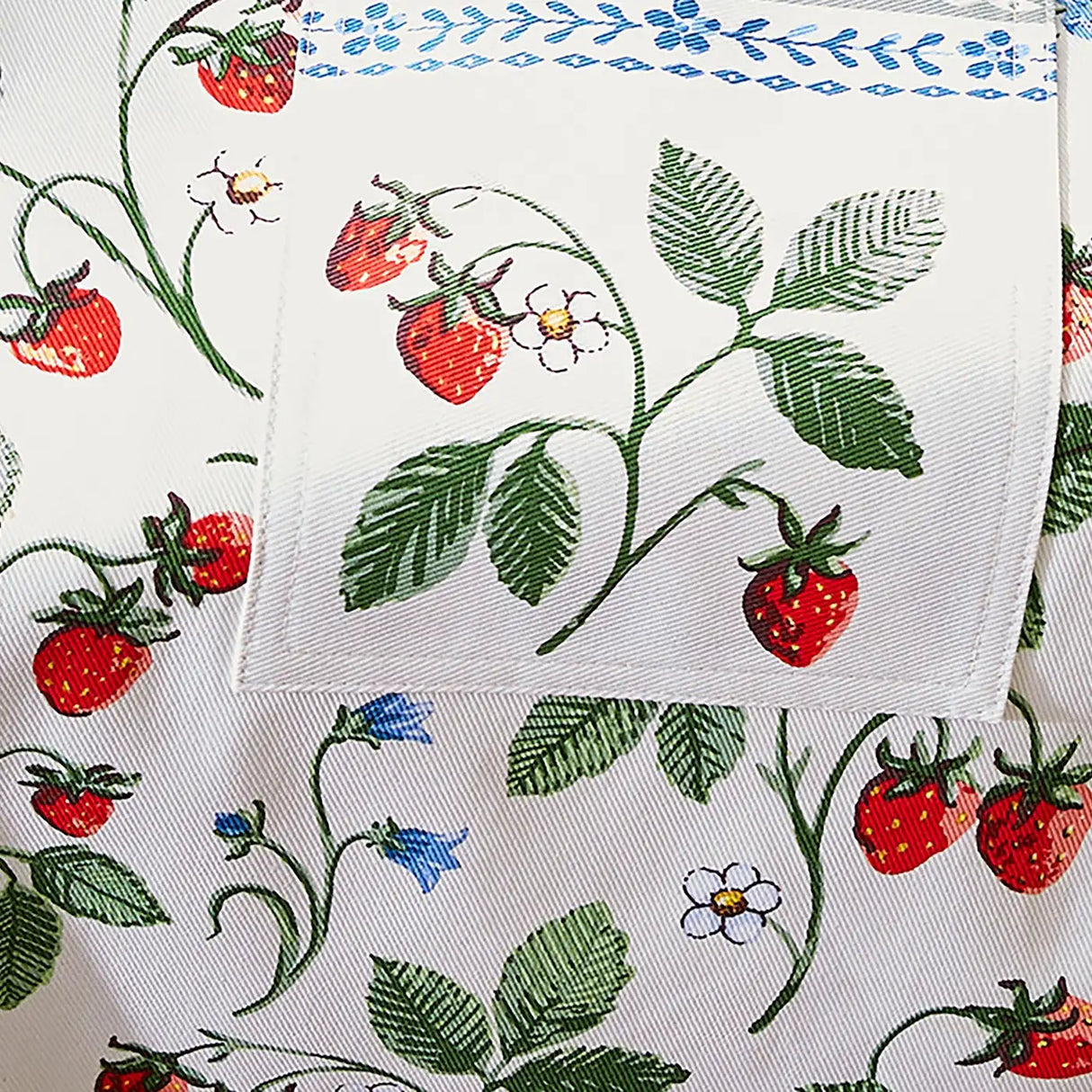 Strawberry Patch Cotton Apron in Green
