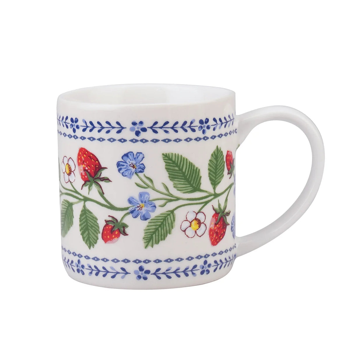 Strawberry Patch Bone China Mug in Green