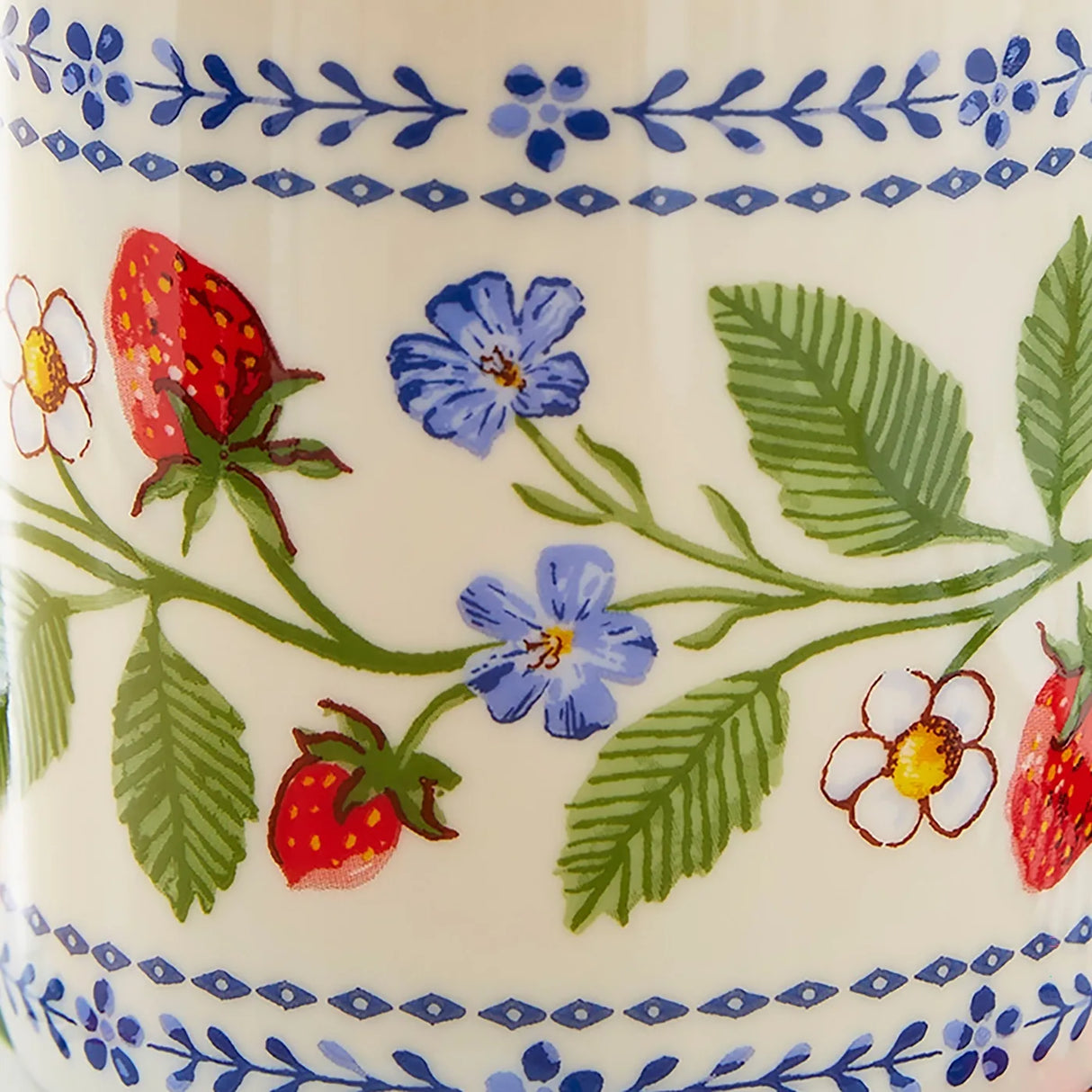 Strawberry Patch Bone China Mug in Green