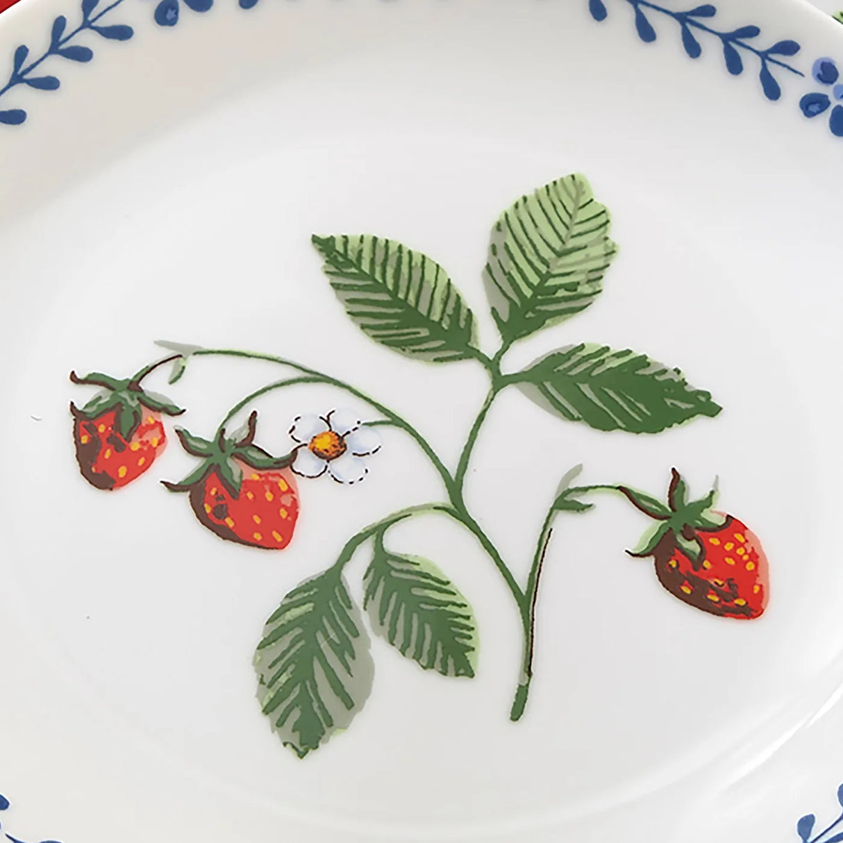 Strawberry Patch Porcelain Dinner Plate in Green