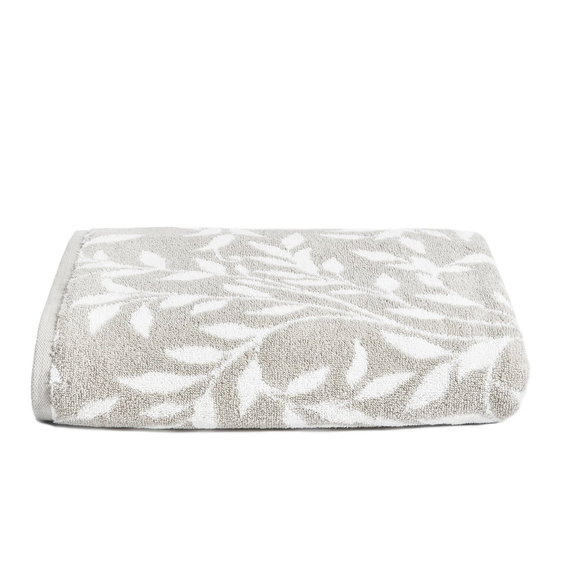 Sandringham Jacquard Leaf 550gsm Towel - Grey - Sandringham Towels In Grey 3