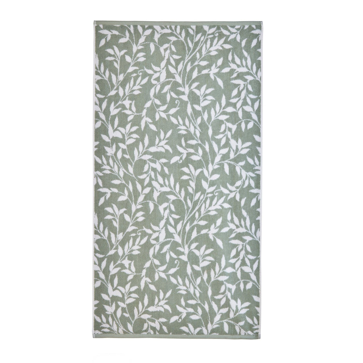 Sandringham Jacquard Leaf 550gsm Towel - Sage - Sandringham Towels In Sage 4