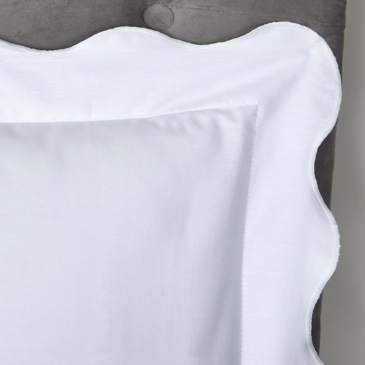 Scallop Edge 100% Cotton White Duvet Cover Set - White - Scallop Edge Duvet Cover Set In White 2