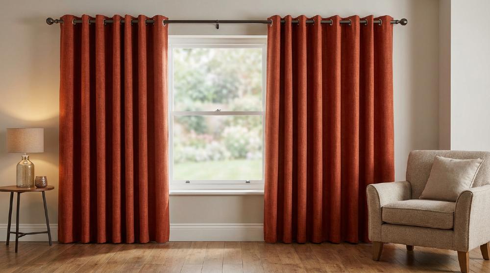 Sevilla Made to Measure Curtains Vermillion 3