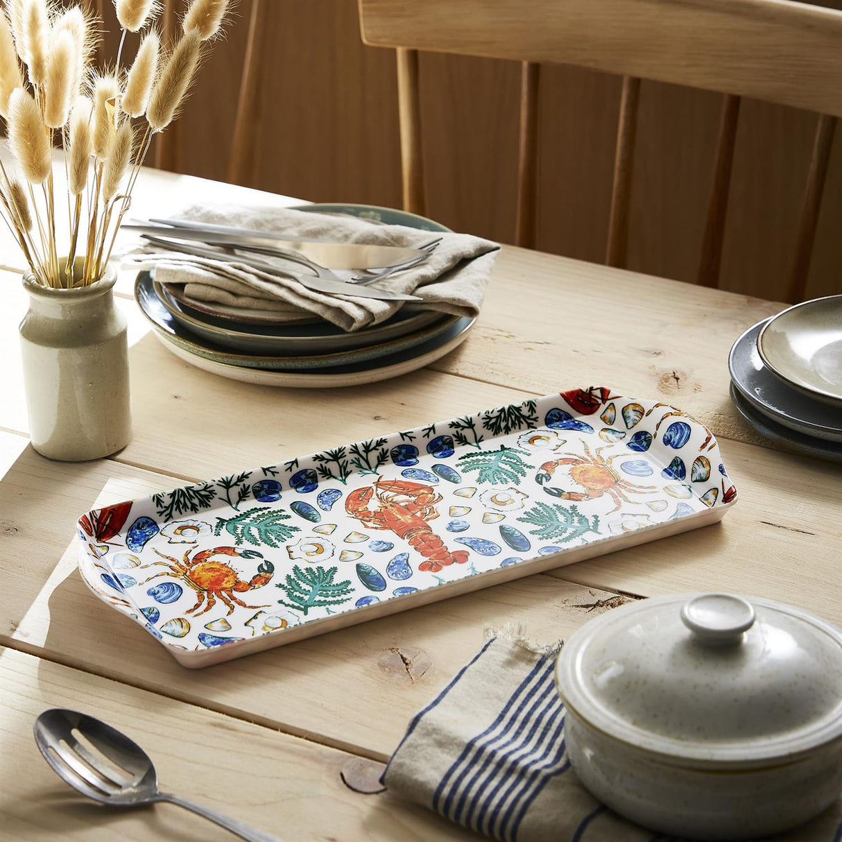 Ulster Weavers Shellfish Small Tray - Shellfish Small Serving Tray In Green 2