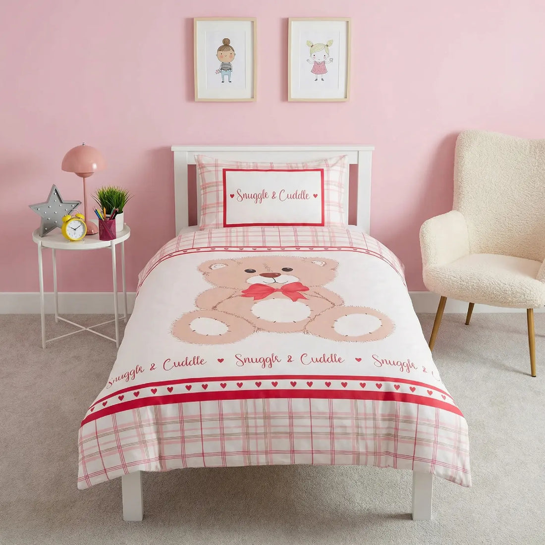 Snuggle & Cuddle Red Duvet Cover Bedding Set