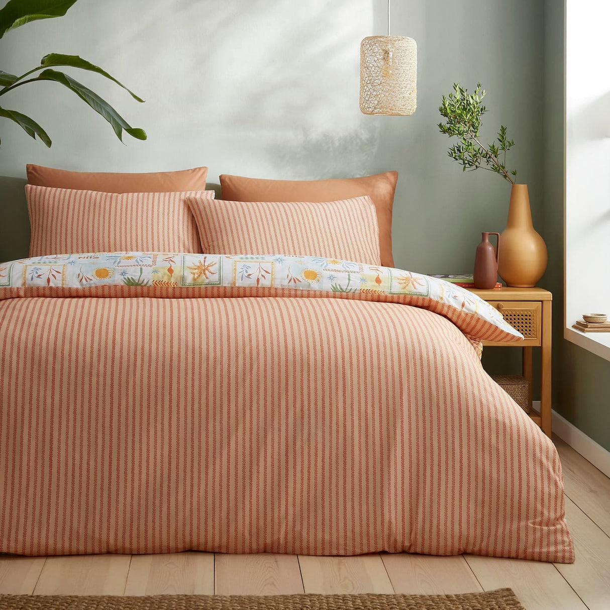 Soleil Mediterranean Print Cotton Blend Duvet Cover Set - Soleil Duvet Cover Set In Multi 4