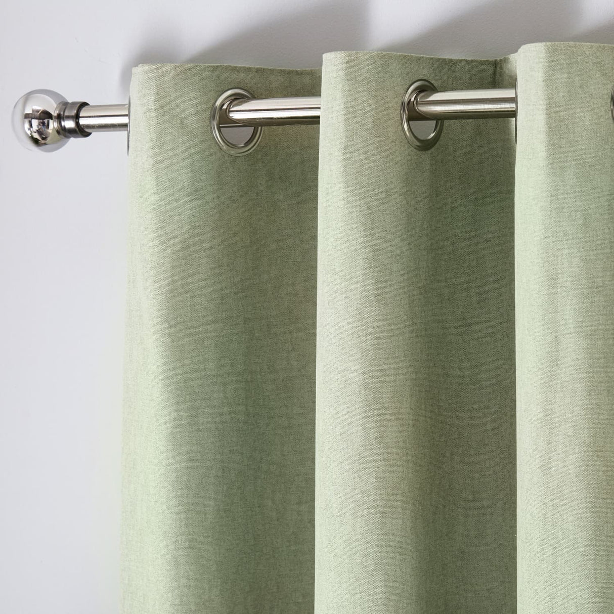 Sorbonne Cotton Lined Eyelet Curtains - Green Light Filtering - Sorbonne Eyelet Curtains In Green 3