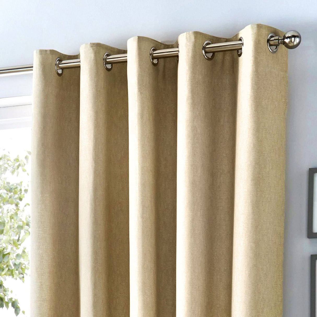 Sorbonne Cotton Lined Eyelet Curtains - Natural Light Filtering - Sorbonne Eyelet Curtains In Natural 3