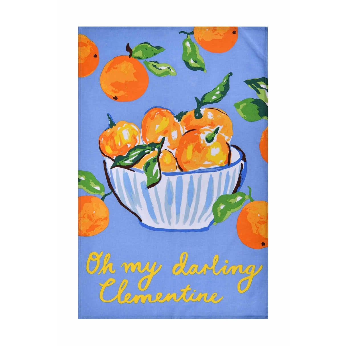 Summer Fruits 100% Cotton Blue Tea Towel
