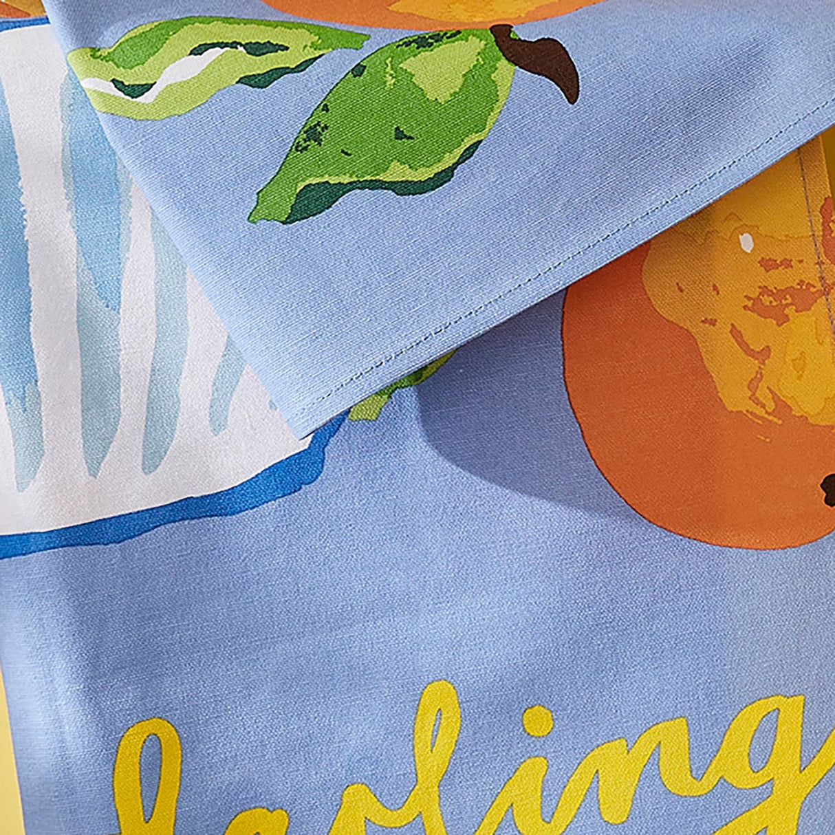 Summer Fruits 100% Cotton Blue Tea Towel - Summer Fruits Cotton Tea Towel - Clementine 3