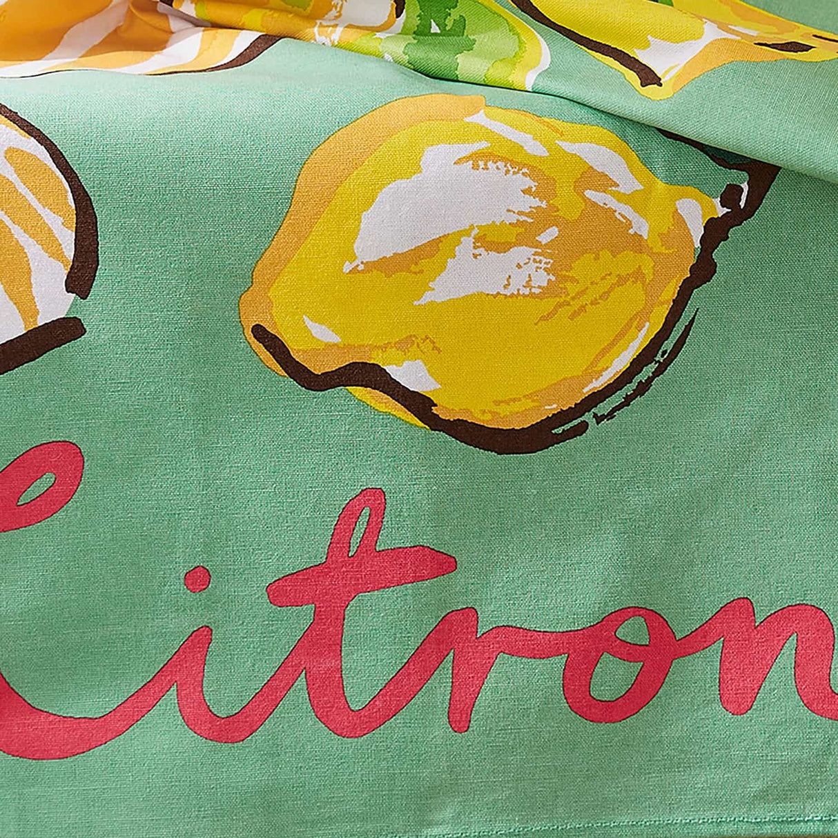 Summer Fruits 100% Cotton Green Tea Towel - Summer Fruits Cotton Tea Towel - Le Citron 3