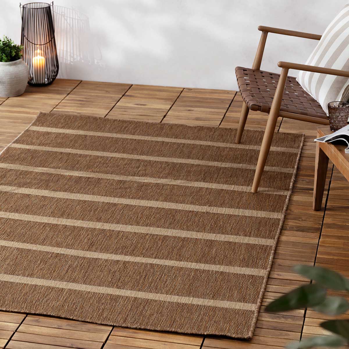 Tala Stripe Jute Effect Rug 120cm x 170cm by Yard