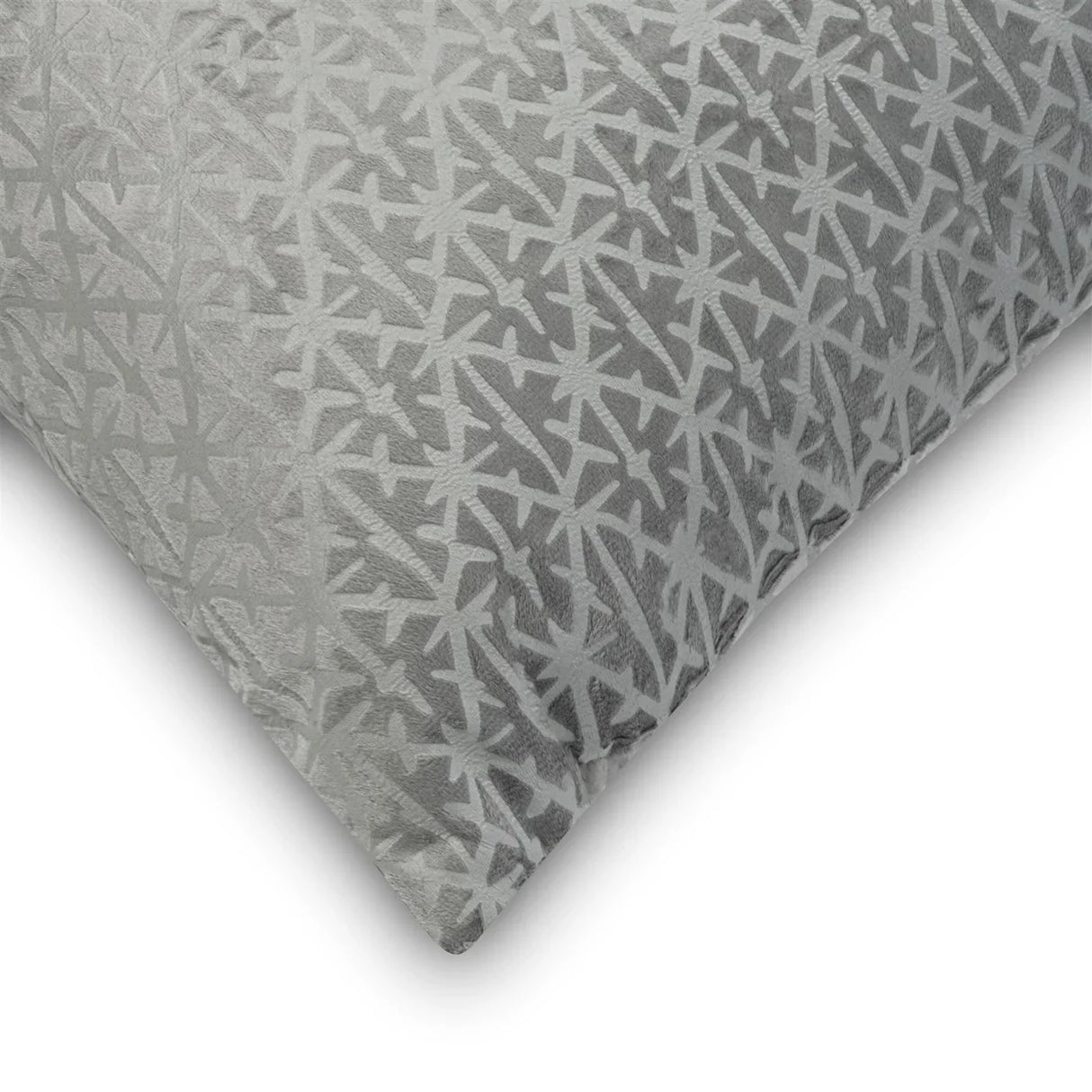 Alan Symonds Temple Velvet Cushion Cover 18" x 18" in Silver - Image 3