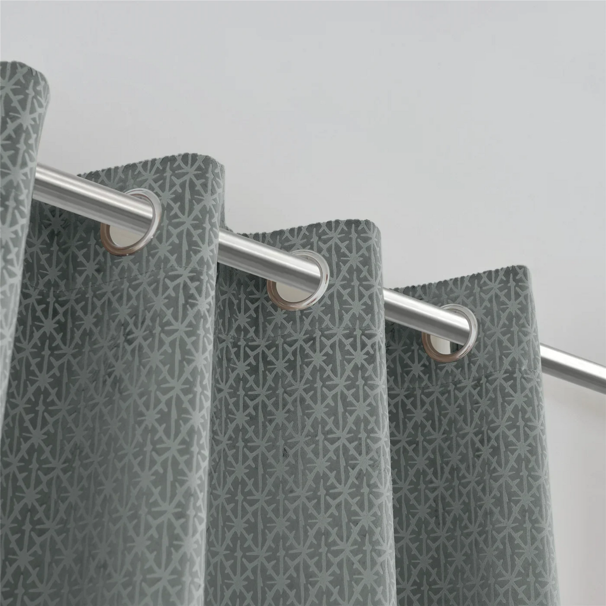 Alan Symonds Temple Velvet Blackout Eyelet Ring Top Curtains in Charcoal - Image 7