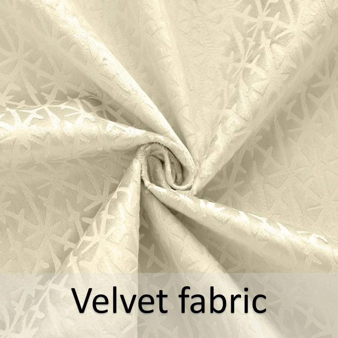 Alan Symonds Temple Velvet Blackout Eyelet Ring Top Curtains in Cream - Image 5