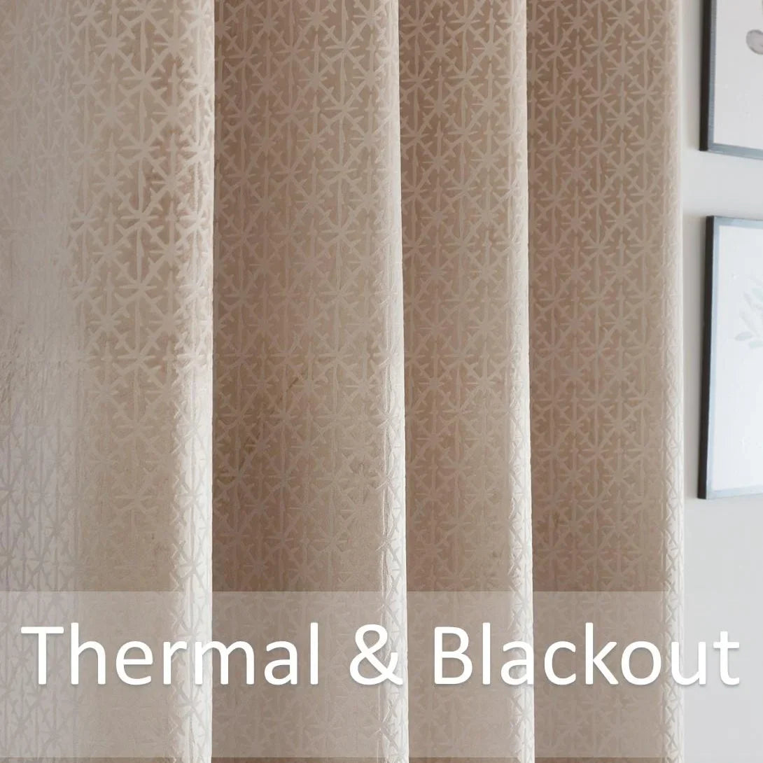 Alan Symonds Temple Velvet Blackout Eyelet Ring Top Curtains in Latte - Image 3