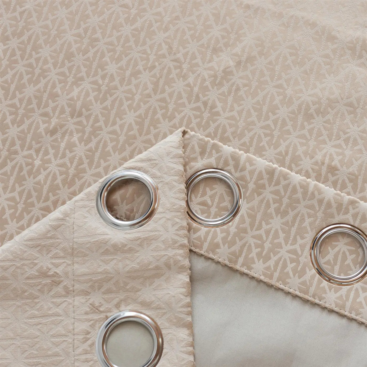 Alan Symonds Temple Velvet Blackout Eyelet Ring Top Curtains in Latte - Image 6