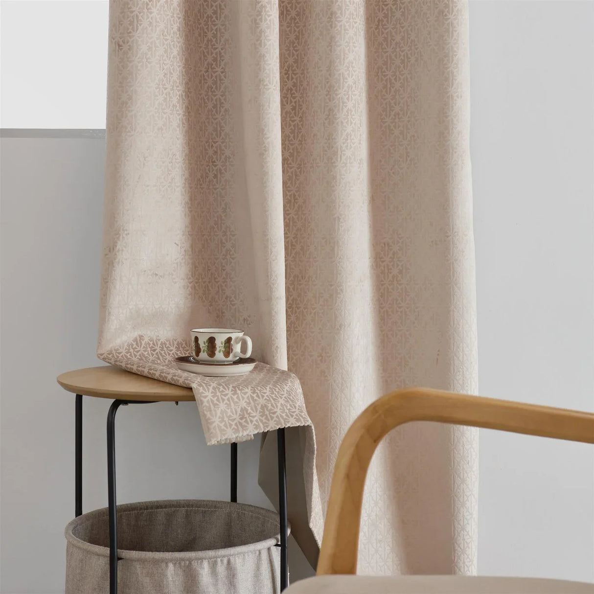 Alan Symonds Temple Velvet Blackout Eyelet Ring Top Curtains in Latte - Image 8