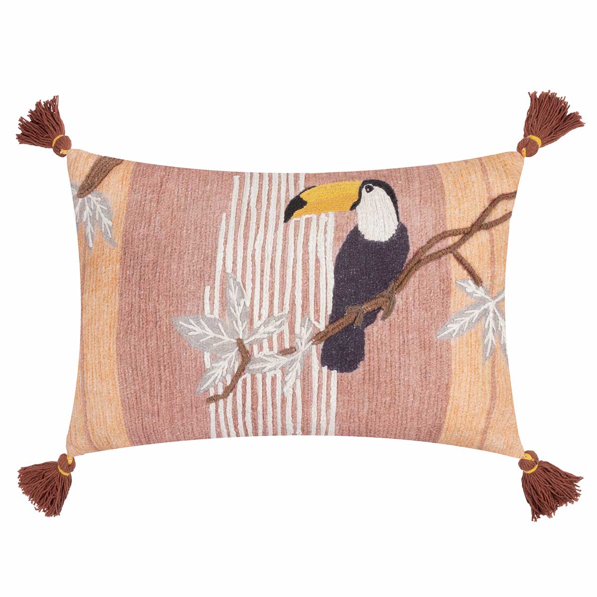 Treetop Toucan Cushion Cover / Filled Cushion 12" x 20" (30cm x 50cm) by Wylder Tropics 2