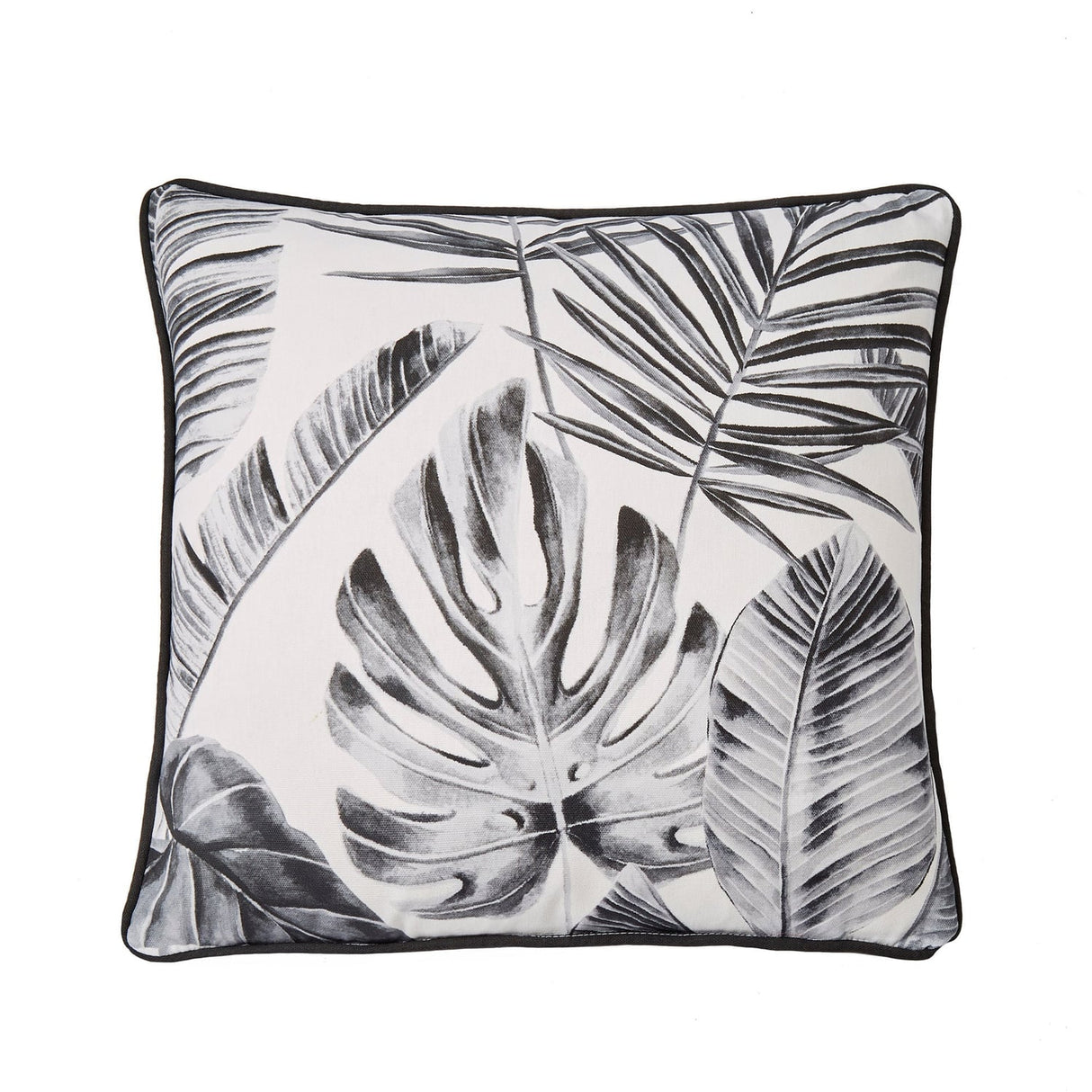 Tahiti Outdoor Green & Silver 100% Cotton Cushion Cover 43cm x 43cm - Silver - Tahiti Outdoor Cushion In Silver 43 X 43Cm 2