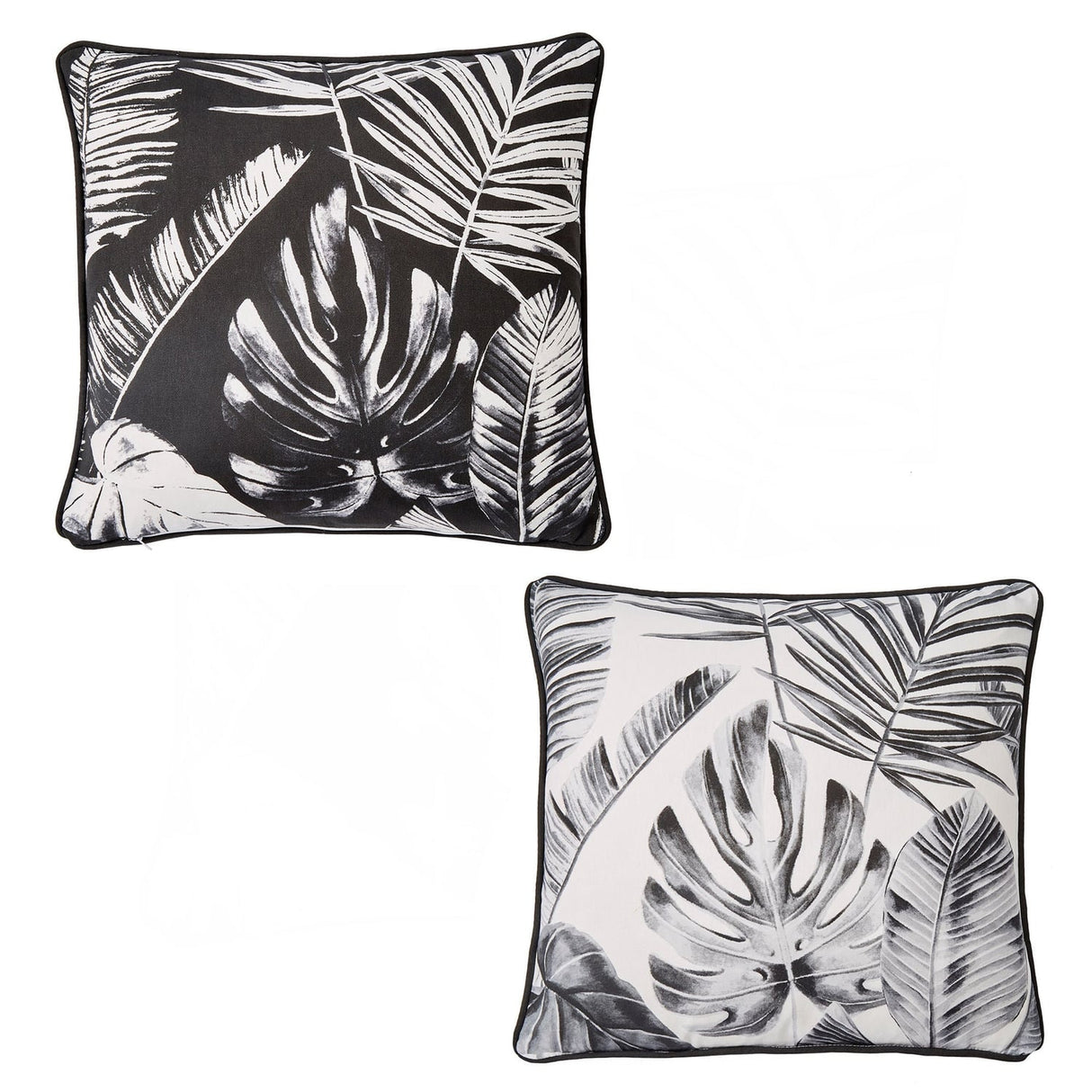 Tahiti Outdoor Green & Silver 100% Cotton Cushion Cover 43cm x 43cm - Silver - Tahiti Outdoor Cushion In Silver 43 X 43Cm 4