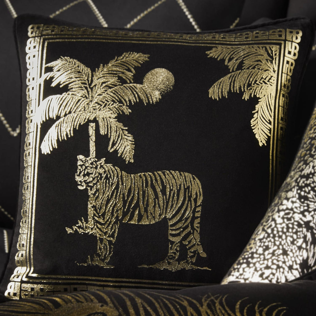 Tiger Tiger Black Cushion Cover 43cm x 43cm