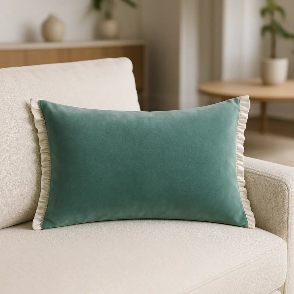 Tilly Velvet Duck Egg / Pumice Cushion Cover or Filled Cushion