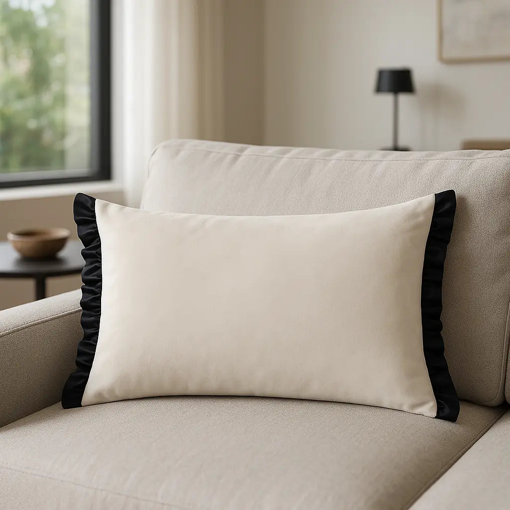 Tilly Velvet Lace / Black Cushion Cover or Filled Cushion