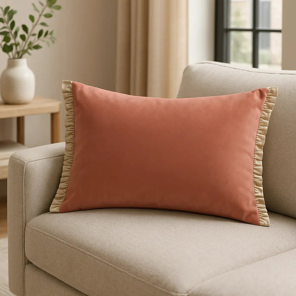 Tilly Velvet Poached Pear + Shell Cushion Cover or Filled Cushion