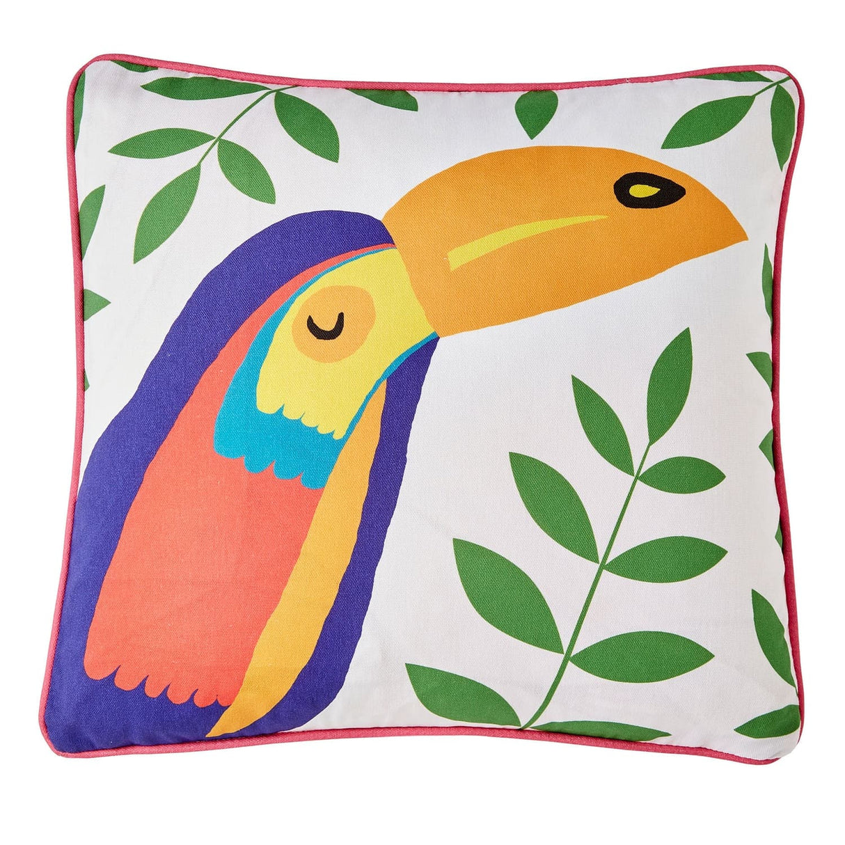 Tropical Flamingo Outdoor Pink 100% Cotton Cushion Cover 43cm x 43cm - Tropical Flamingo Outdoor Cushion In Pink 43 X 43Cm 2