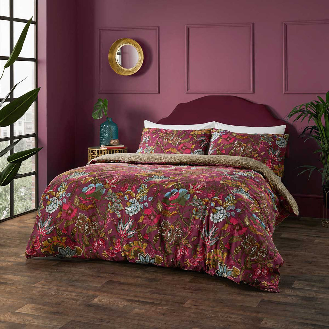 Viranai Lake Cerise Duvet Cover Bedding Set