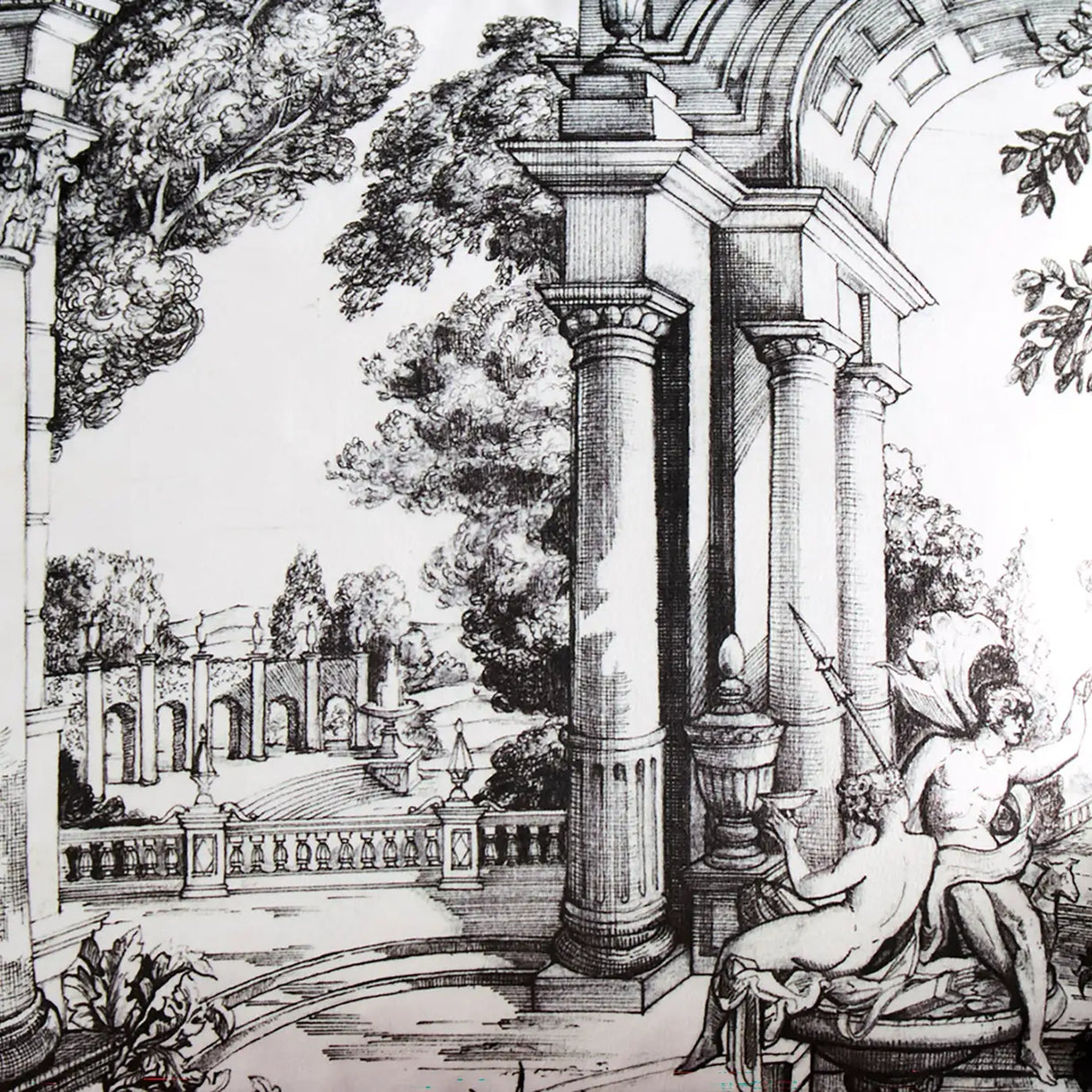 Vista Cushion in Monochrome 43 x 43cm - Filled Cushion