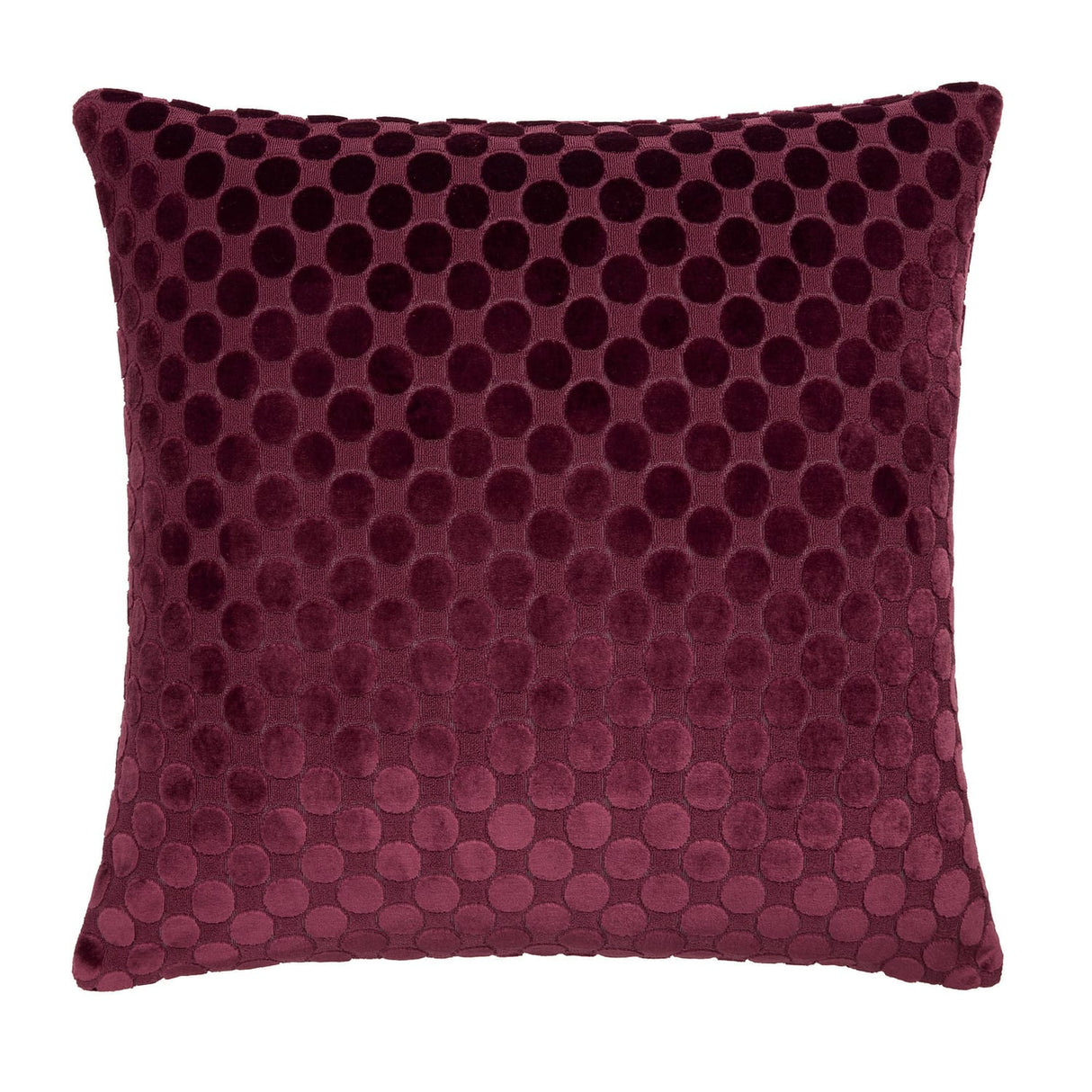 Velvet Spot Cushion Cover 43cm x 43cm - Burgundy - Velvet Spot Cushion In Burgundy 43 X 43Cm 2