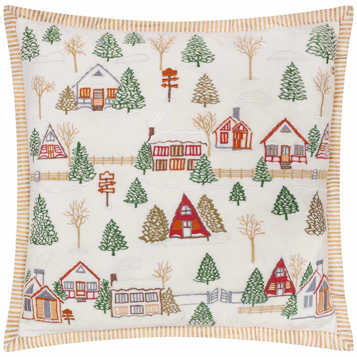 Winter Ski Lodges Cushion Cover / Filled Cushion 20" x 20" (50cm x 50cm) by Paoletti 3